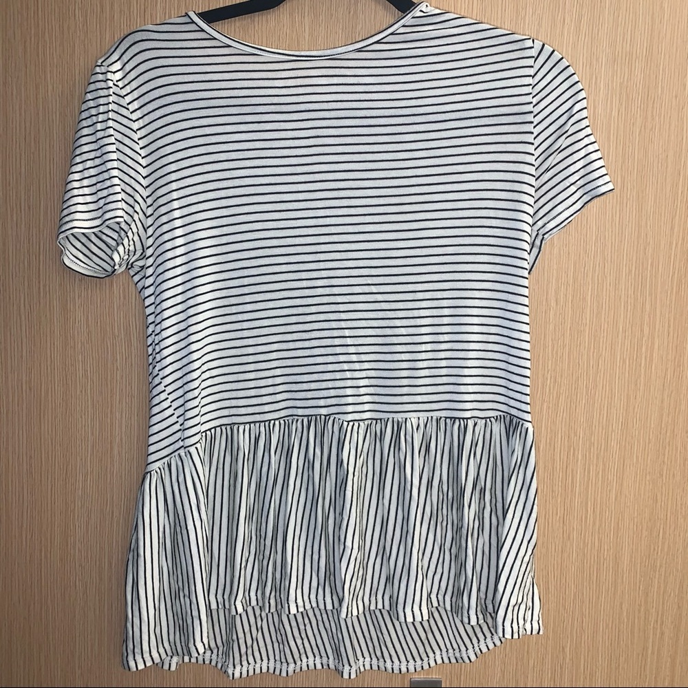 Striped Peplum Tee